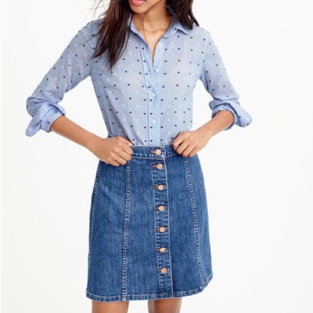 J Crew A-Line Denim Mini Skirt